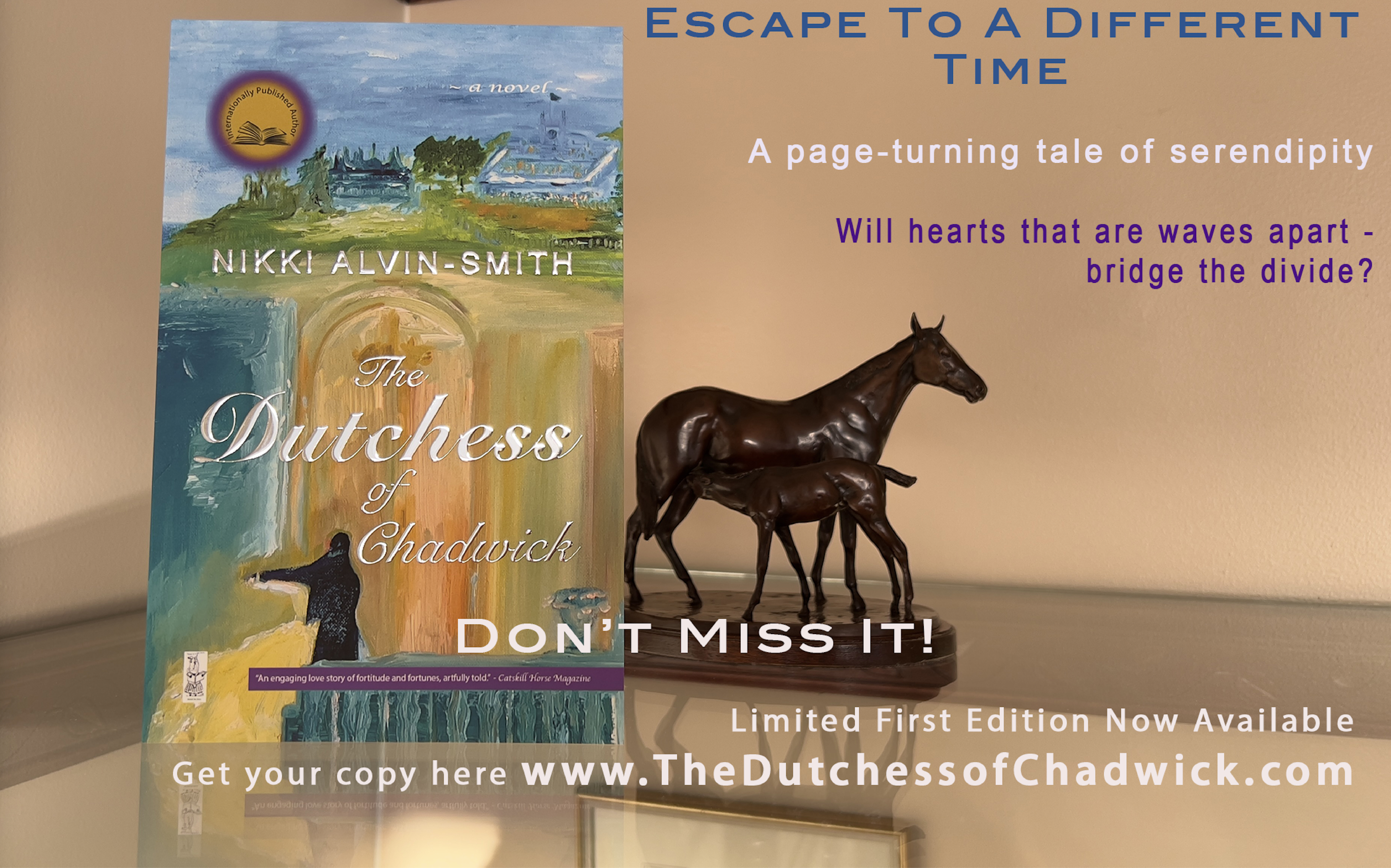 Editor’s Scoop - Catskill Horse at The Munnings Art Museum, UK. The Dutchess of Chadwick a Novel by Nikki Alvin-Smith