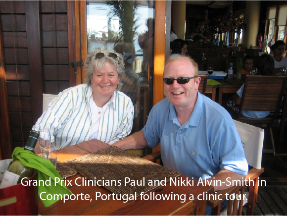 The Four Beat Canter Increasingly Common Grand Prix Clinicians Paul and Nikki Alvin-Smith in Comporte, Portugal following a clinic tour.
