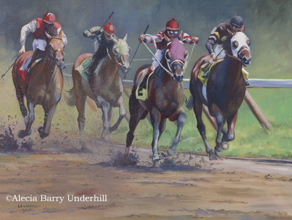 The World of Equine Art by Juliet R. Harrison Top of the Stretch by Alecia Barry Underhill