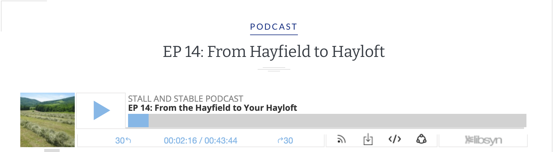 From Hayfield to Haylft podcast